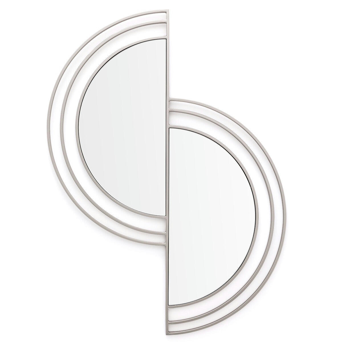 Miroir déstructuré nickel satiné H120, Caius