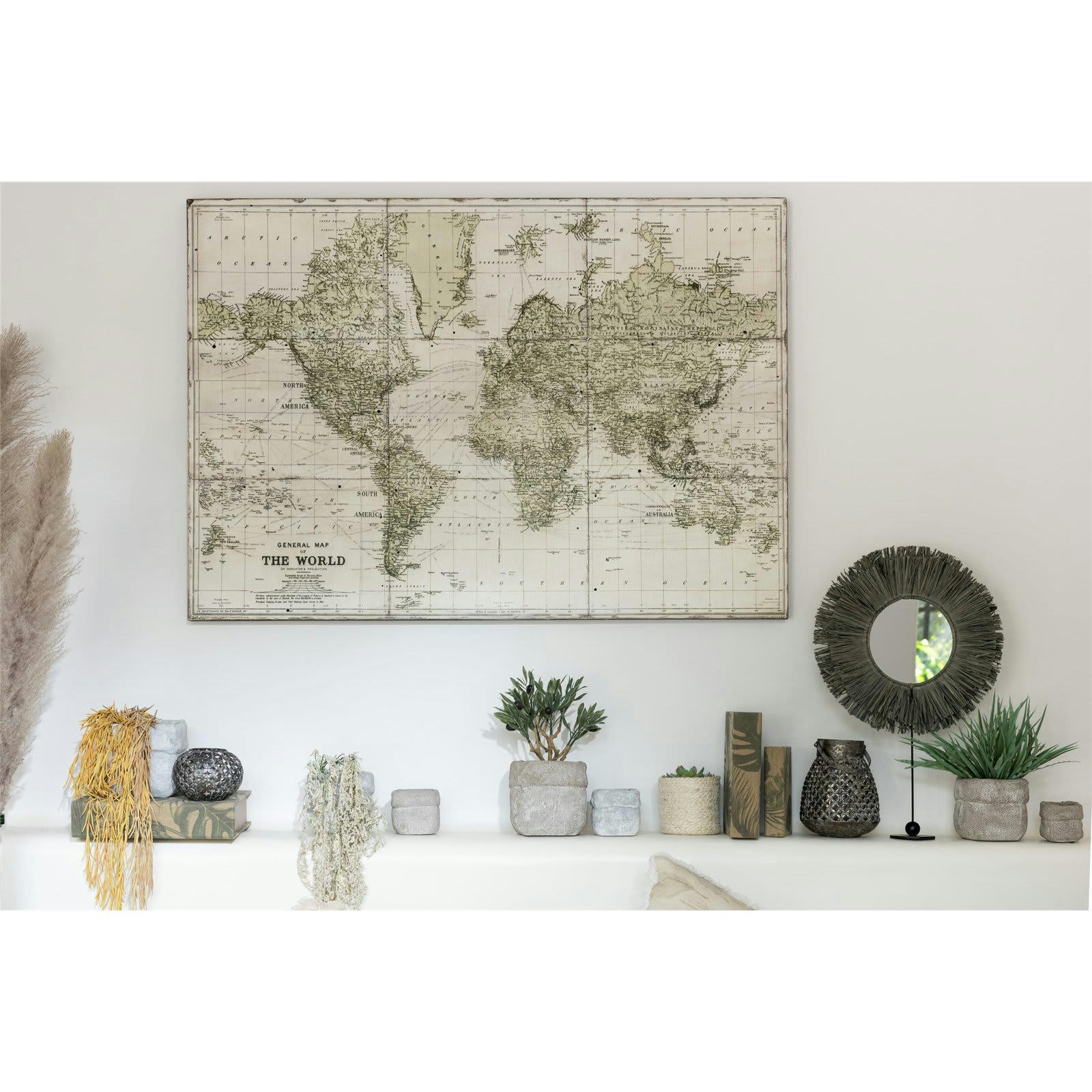 - Tableau Cartes du monde Métal Vert