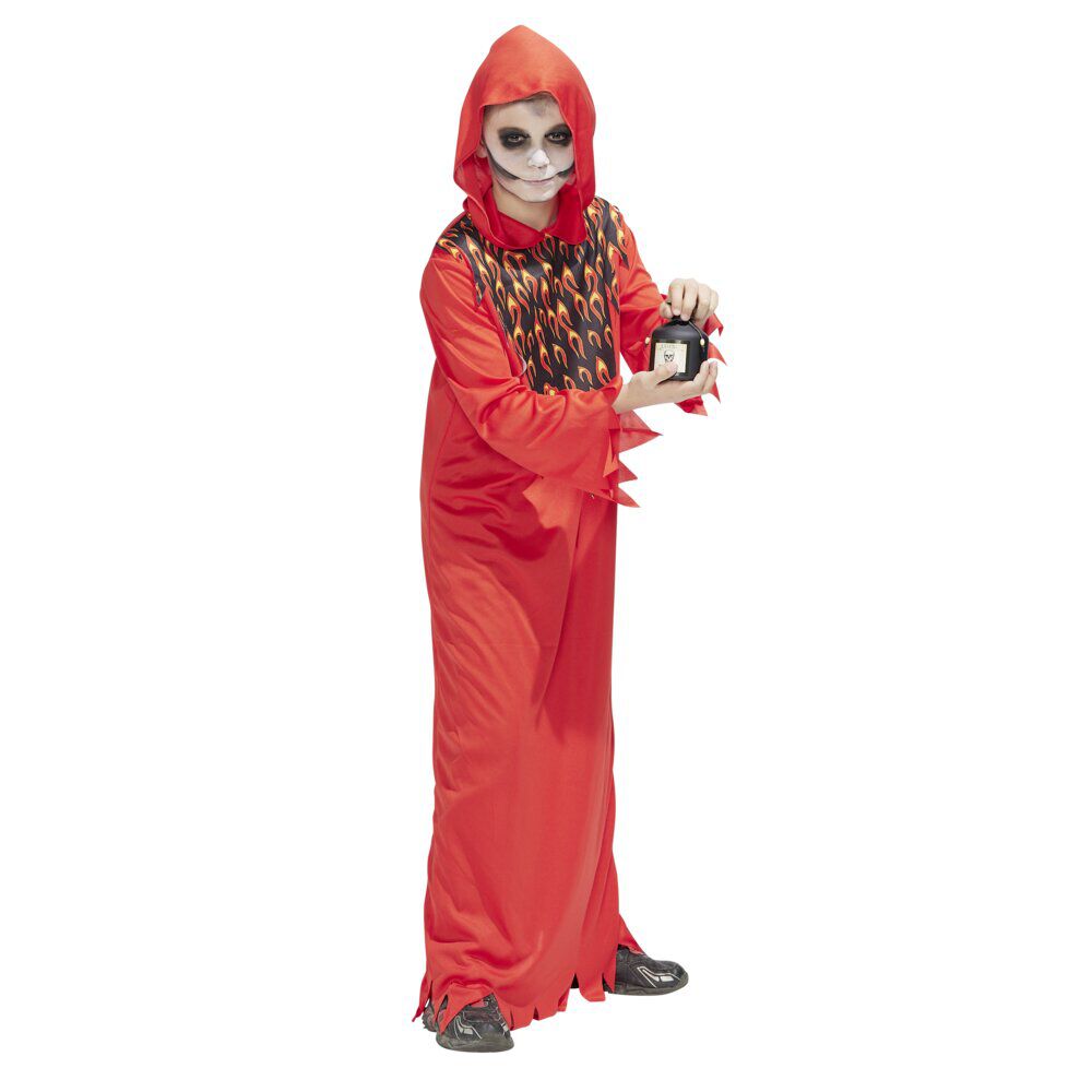 Déguisement Halloween enfant diable cagoule et tunique rouge 11/14ans