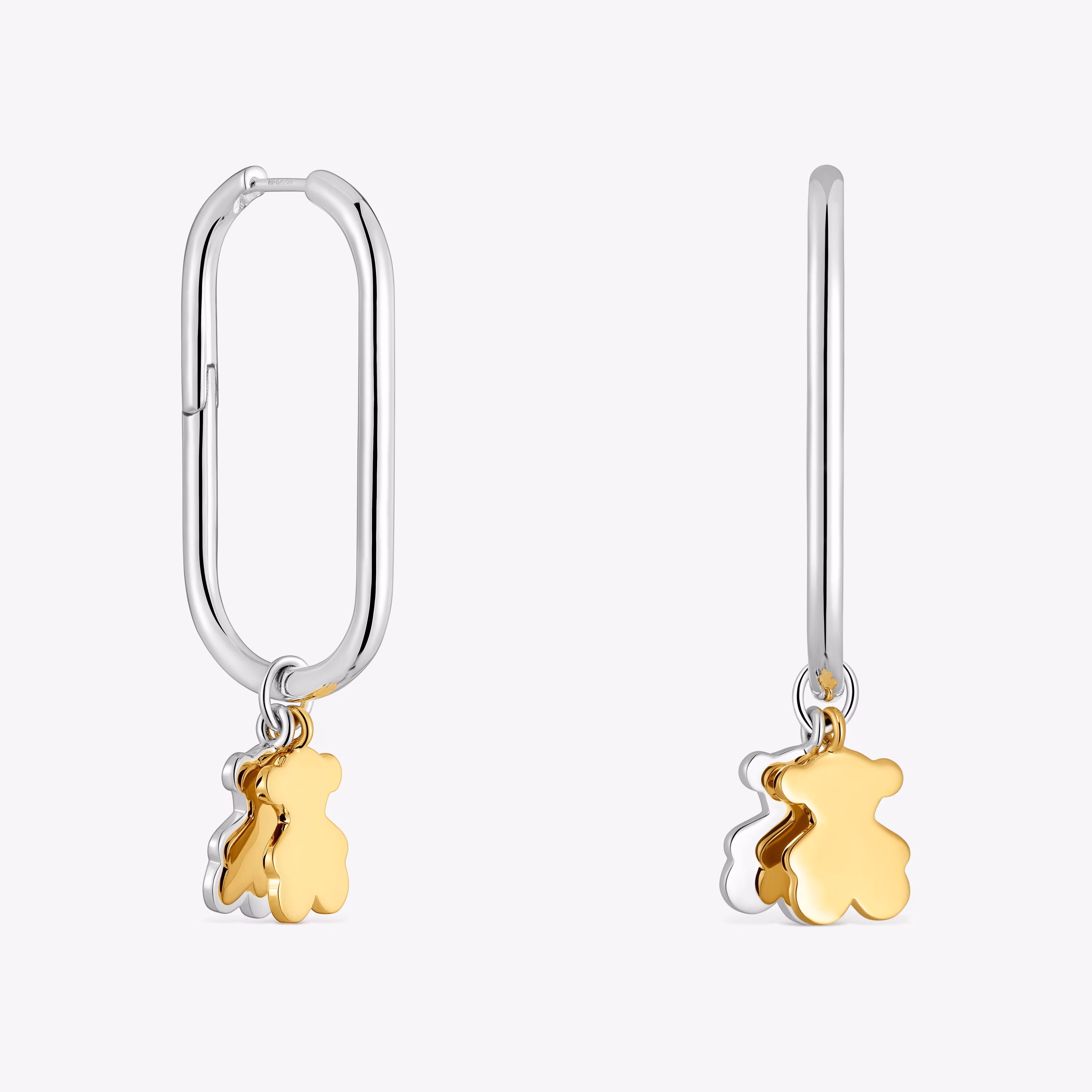 Pendientes de aro motivo oso bicolor Sweet Dolls