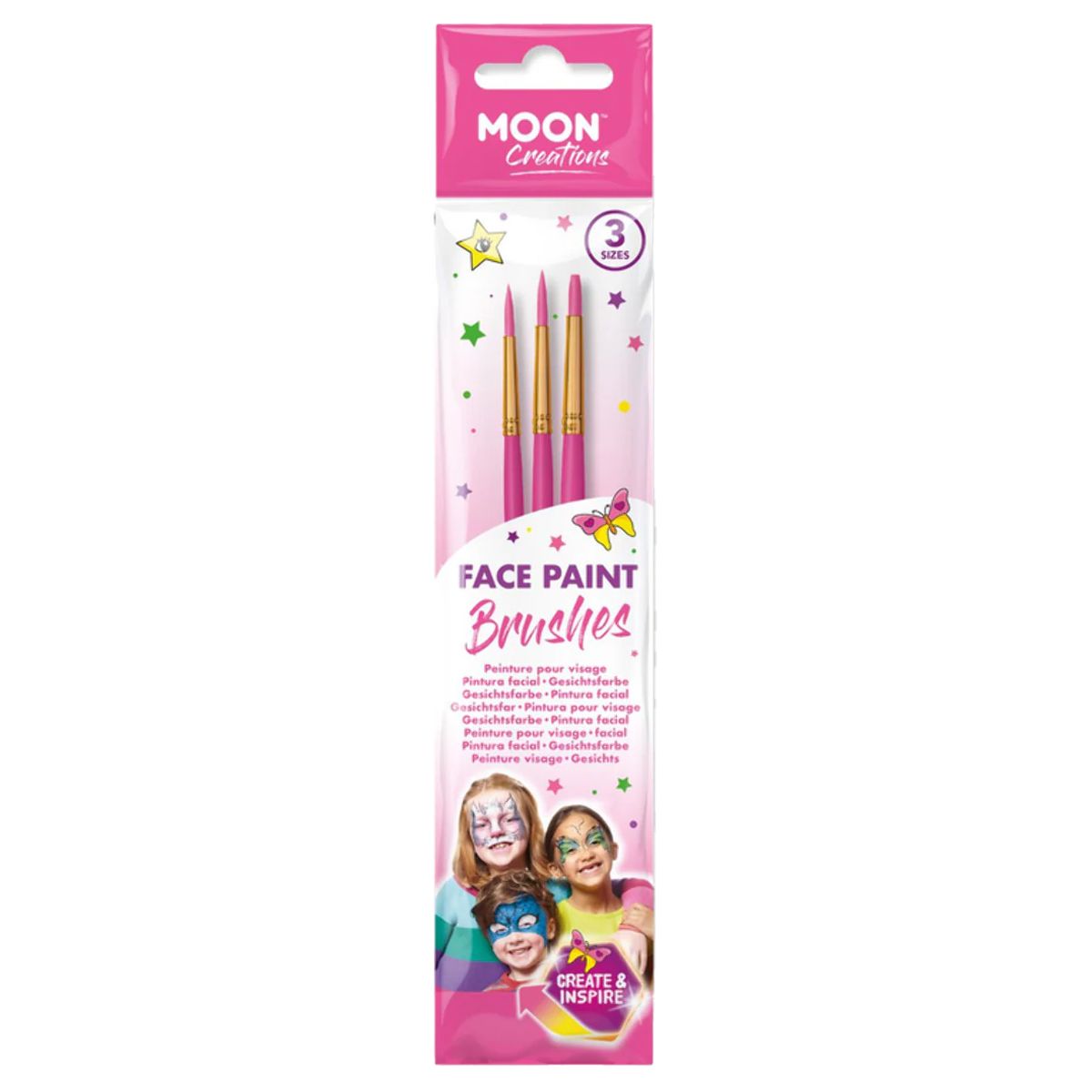 Moon Creations Face Paint Brush (Pack of 3)