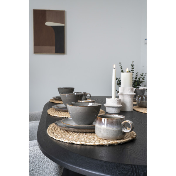 Zestaw 4 MISKI Selma brązowoszare CERAMICZNE rustykalne