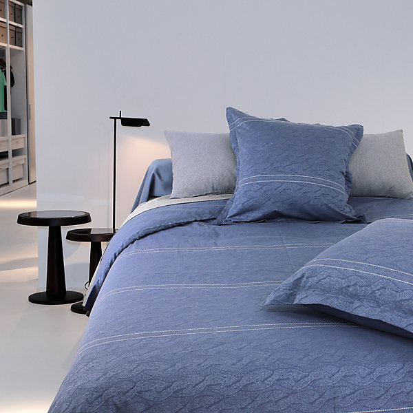 Housse de couette 260x240 cm Satin de coton VENDOME Bleu foncé