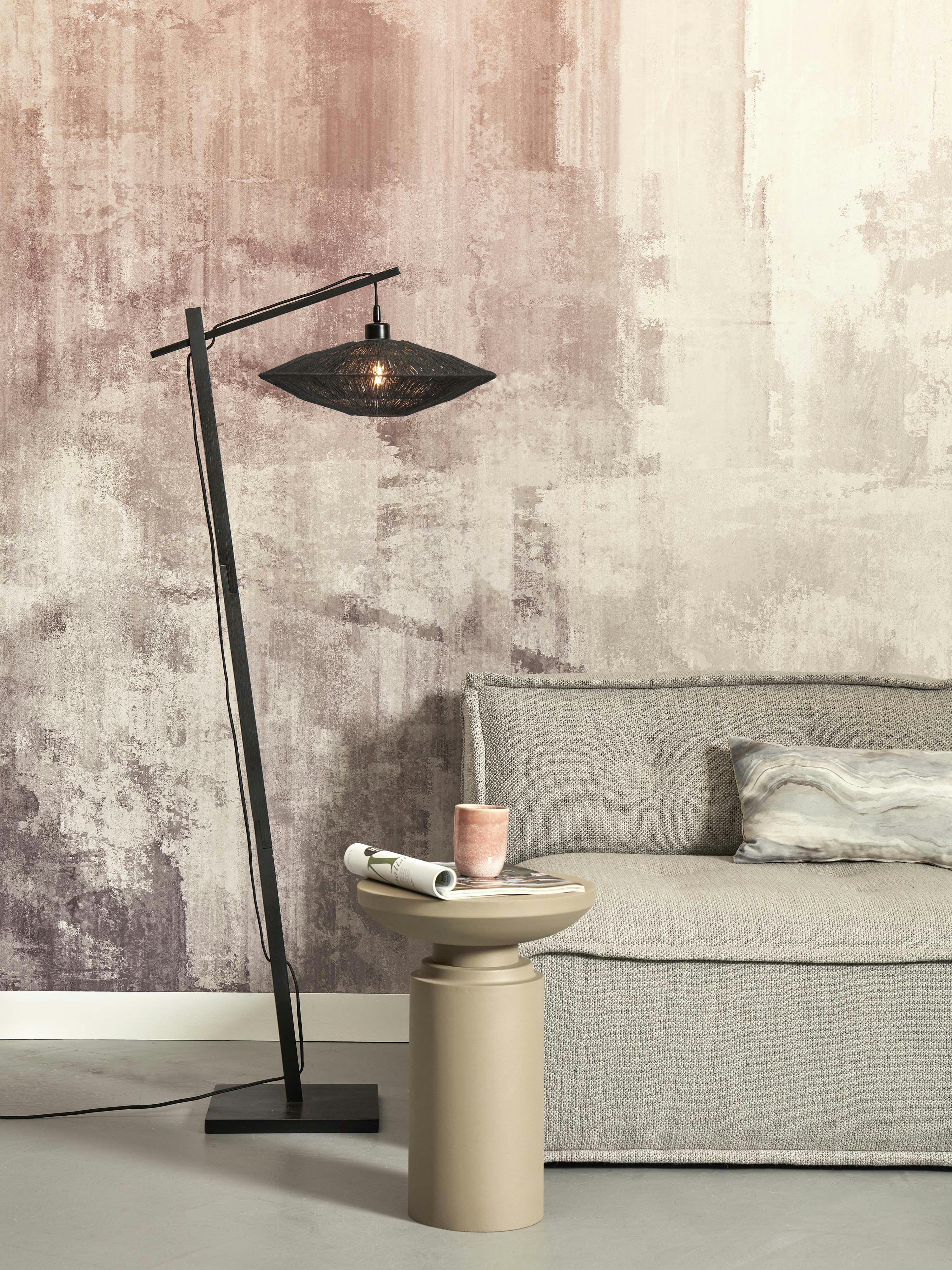 IGUAZU - Lampadaire bambou abat-jour jute noir, h. 150cm