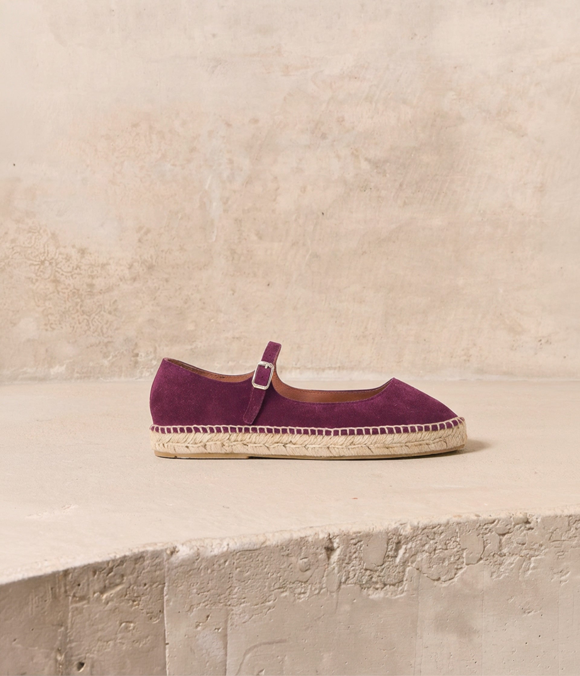 Espadrilles velours prune Nelly