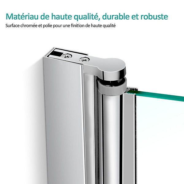 EMKE Pare de baignoire en 6 mm verre securit Paroi de douche pliable pour baignoire, 130x140cm,Revêtement Nano facile à nettoyer