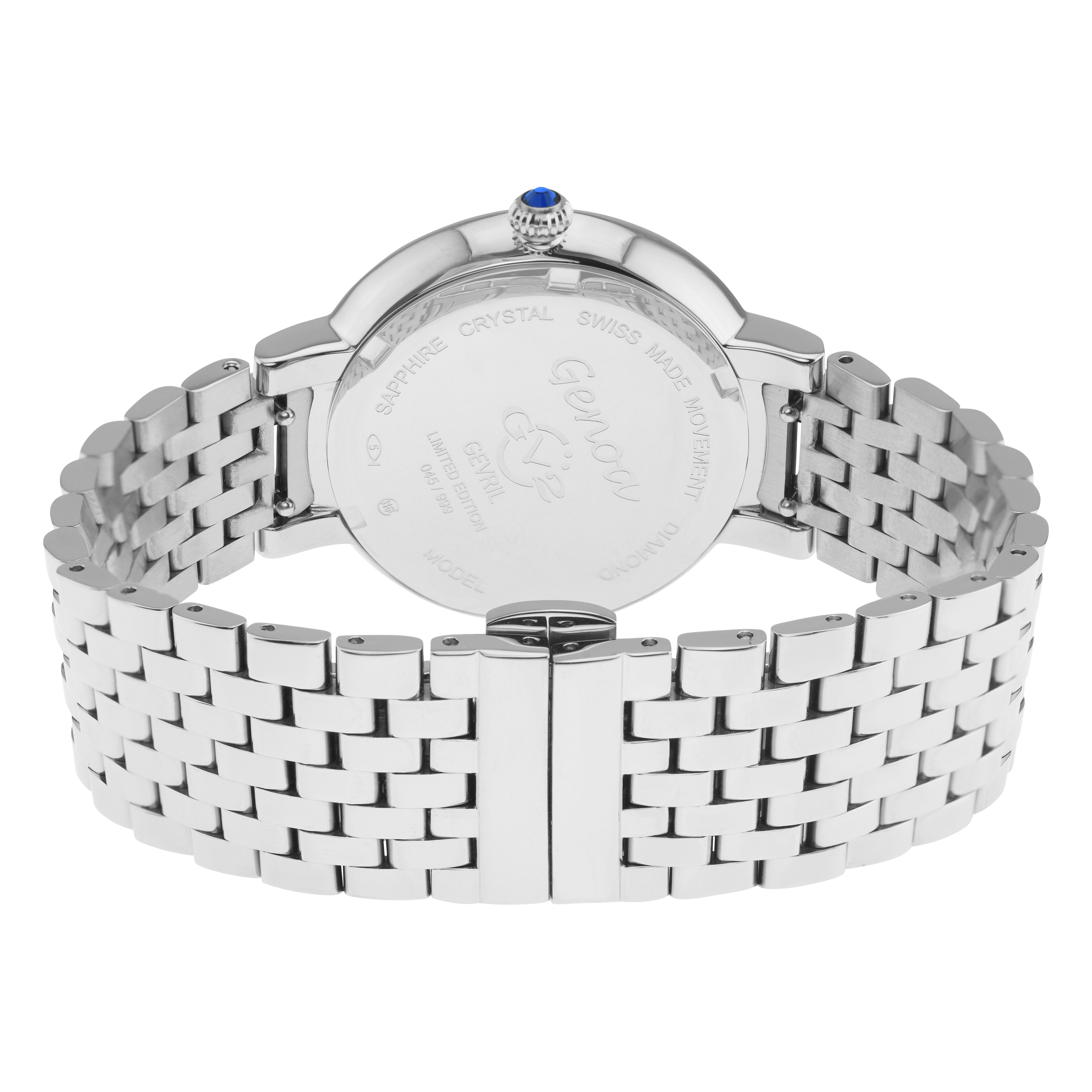 GV2 Genoa White MOP Dial, Stainless Steel Diamond Swiss Quartz Watch