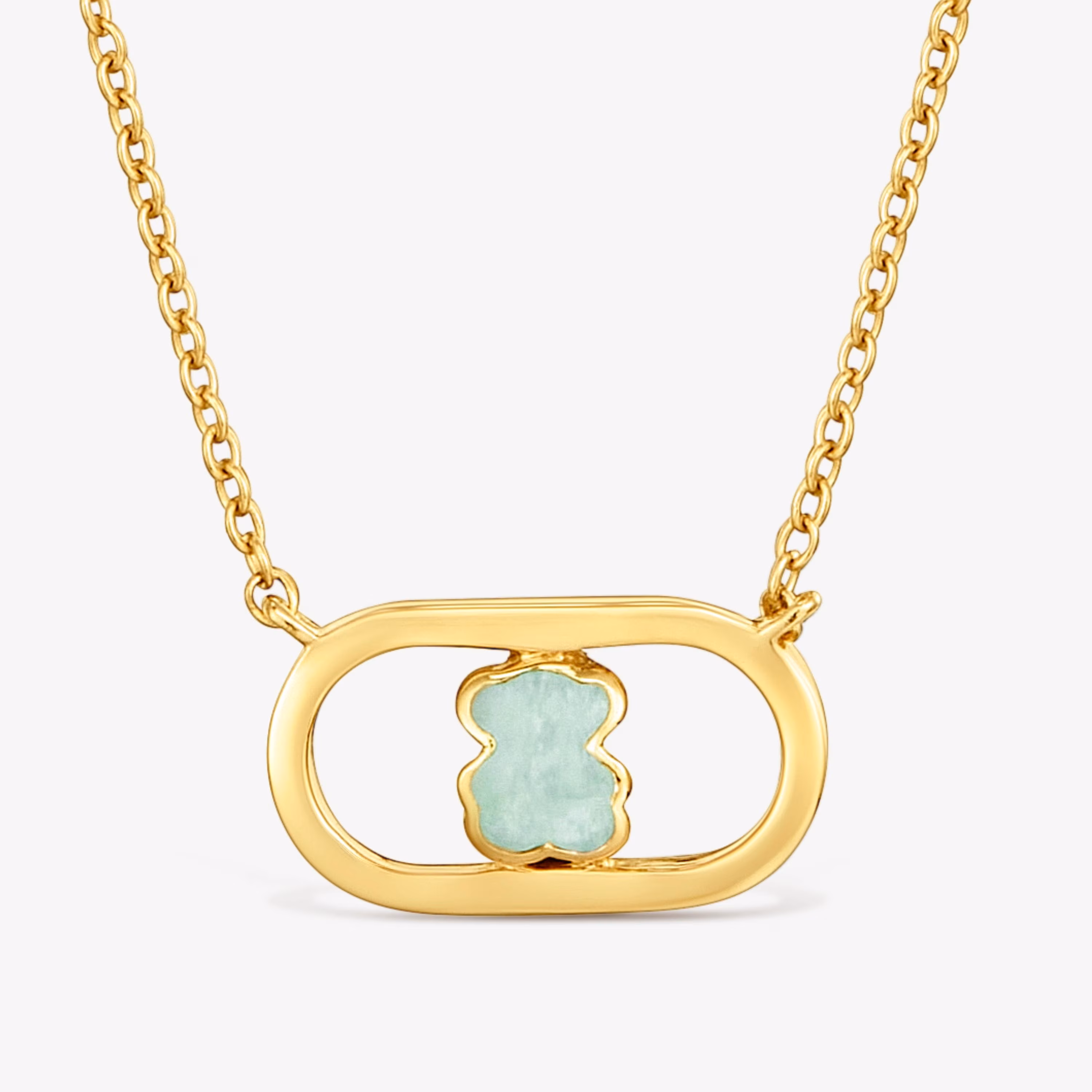 Collar baño de oro 18 kt sobre plata y amazonita Camille