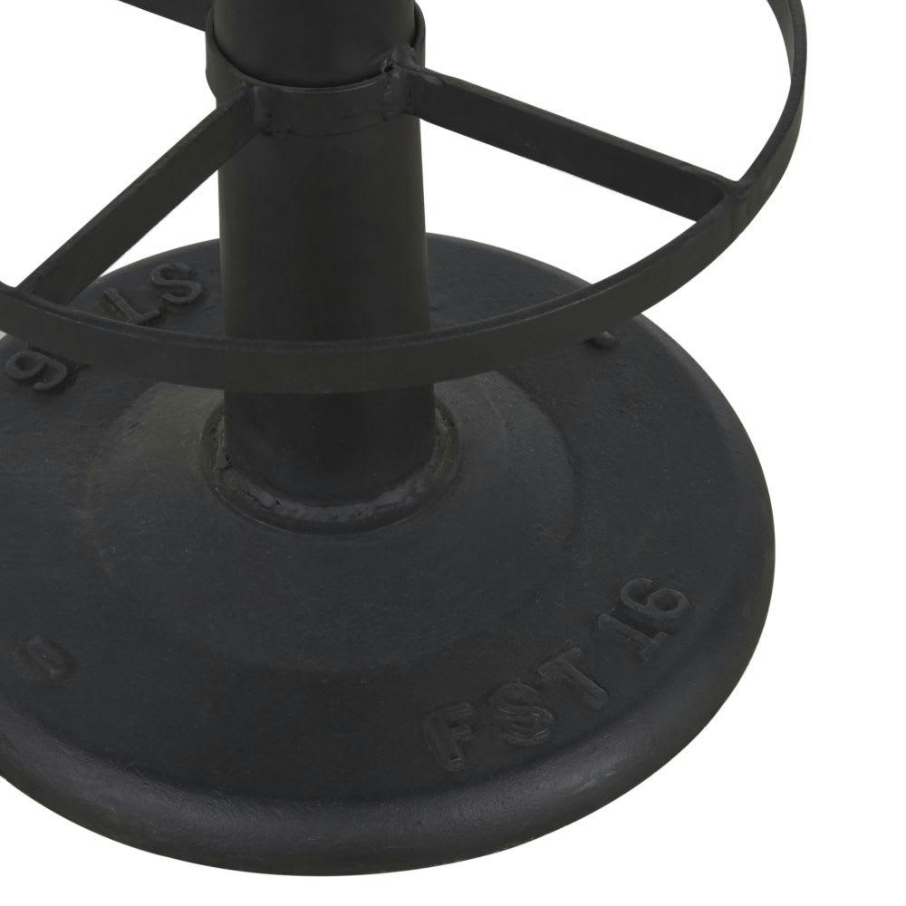 Kendal BUSINESS - Tabouret de bar professionnel en cuir de buffle camel et métal noir