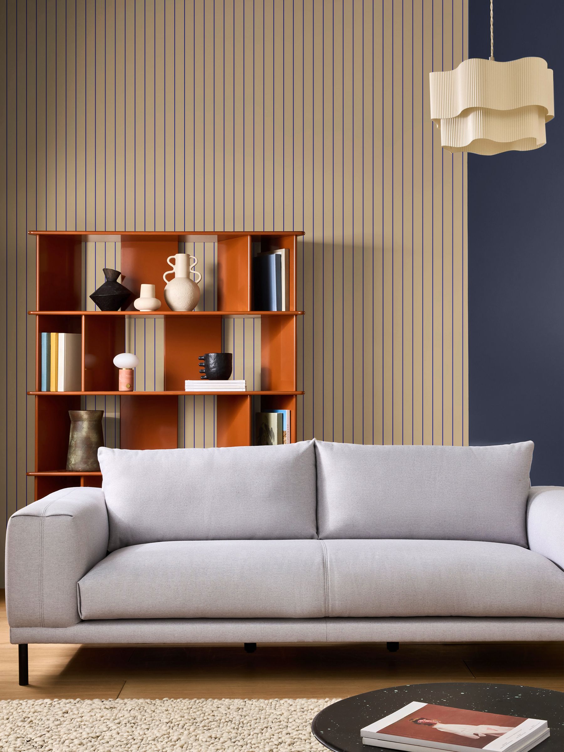 Kyria Stripe 10M Wallpaper in Neutral Blue