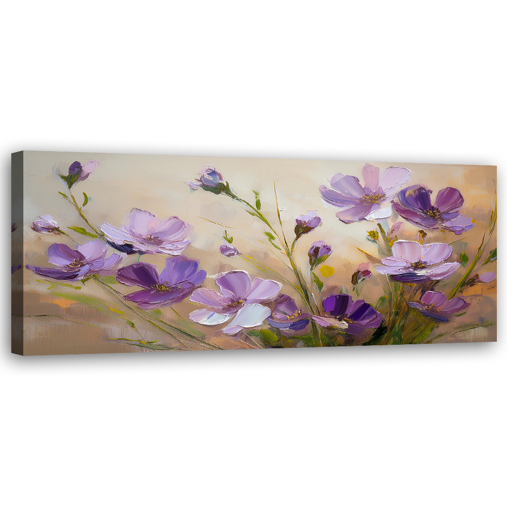 Feeby Obraz na płótnie, Kwiaty Fioletowe Rośliny Natura 90x30