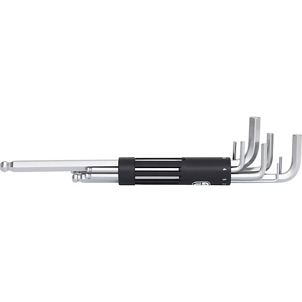 KS TOOLS - 151.2180 - Jeu de 8 clés mâles 6 pans à tête sphérique extra-longues, 2 à 10 mm