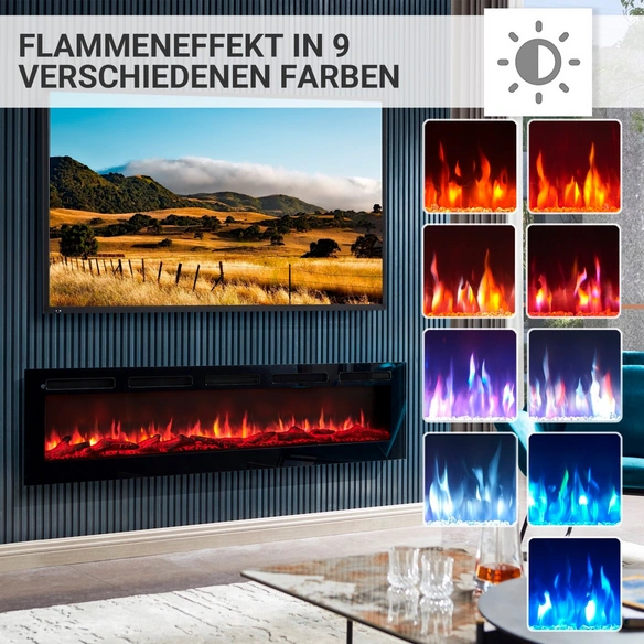 Elektrokamin, »LE-70«, 1800 W, 14x178x43 cm, schwarz