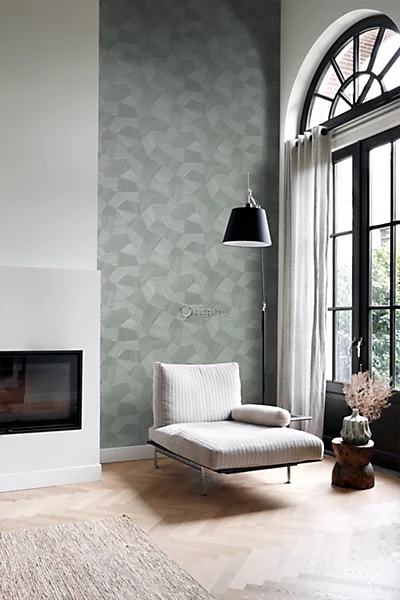 Origin Wallcoverings papier peint graphique 3D bleu gris 53 cm x 10.05 m