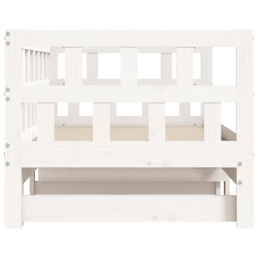 NNEVL Daybed with Trundle White 90x190 cm Solid Wood Pine