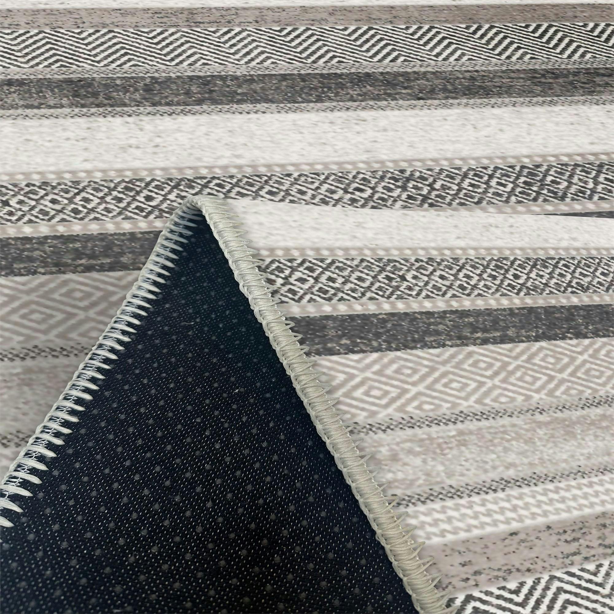 Tapis gris moderne – lignes stylisées, 160x230 cm ISTANBUL