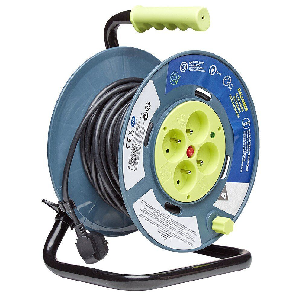 Enrouleur compact 15m 4 prises