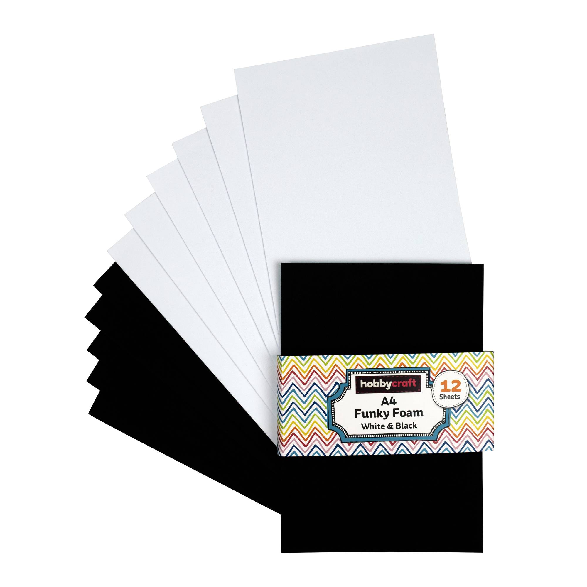 Black and White EVA Foam Sheets?A4 12 Pack