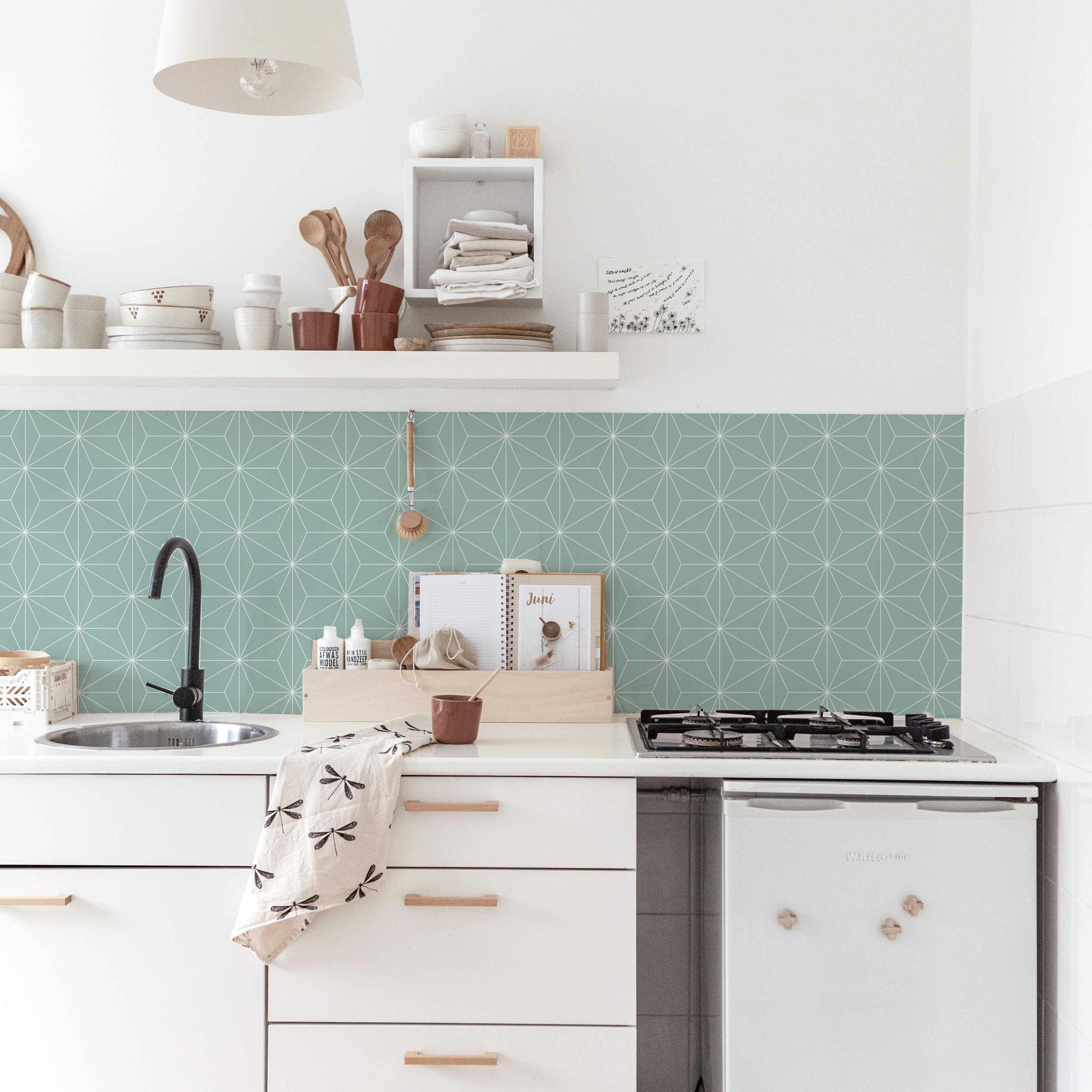 TOKYO - Papier peint vinyle adhésif vert 50x300 cm