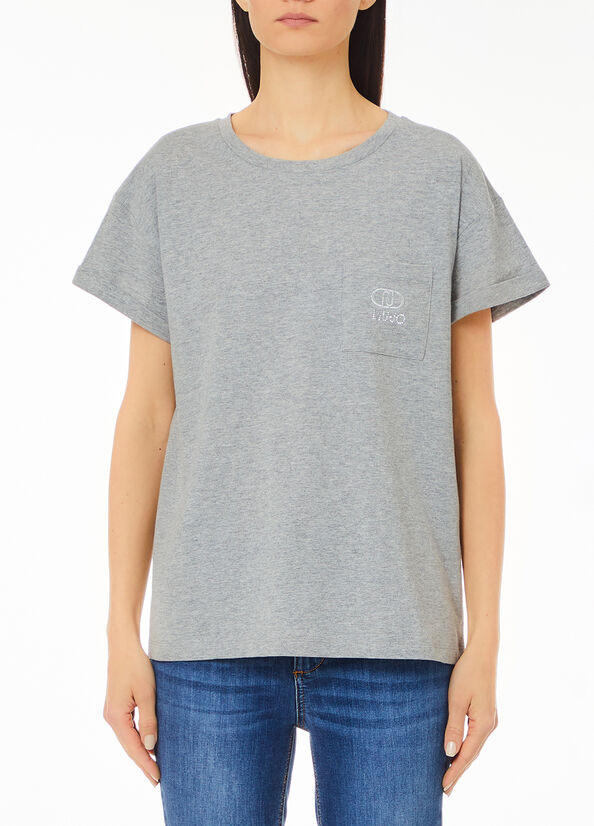 T-shirt in jersey con taschino