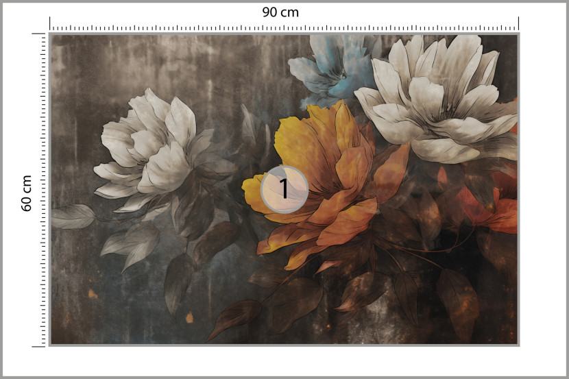 Fototapeta Abstrakcyjne Kwiaty Na Betonie 90x60cm