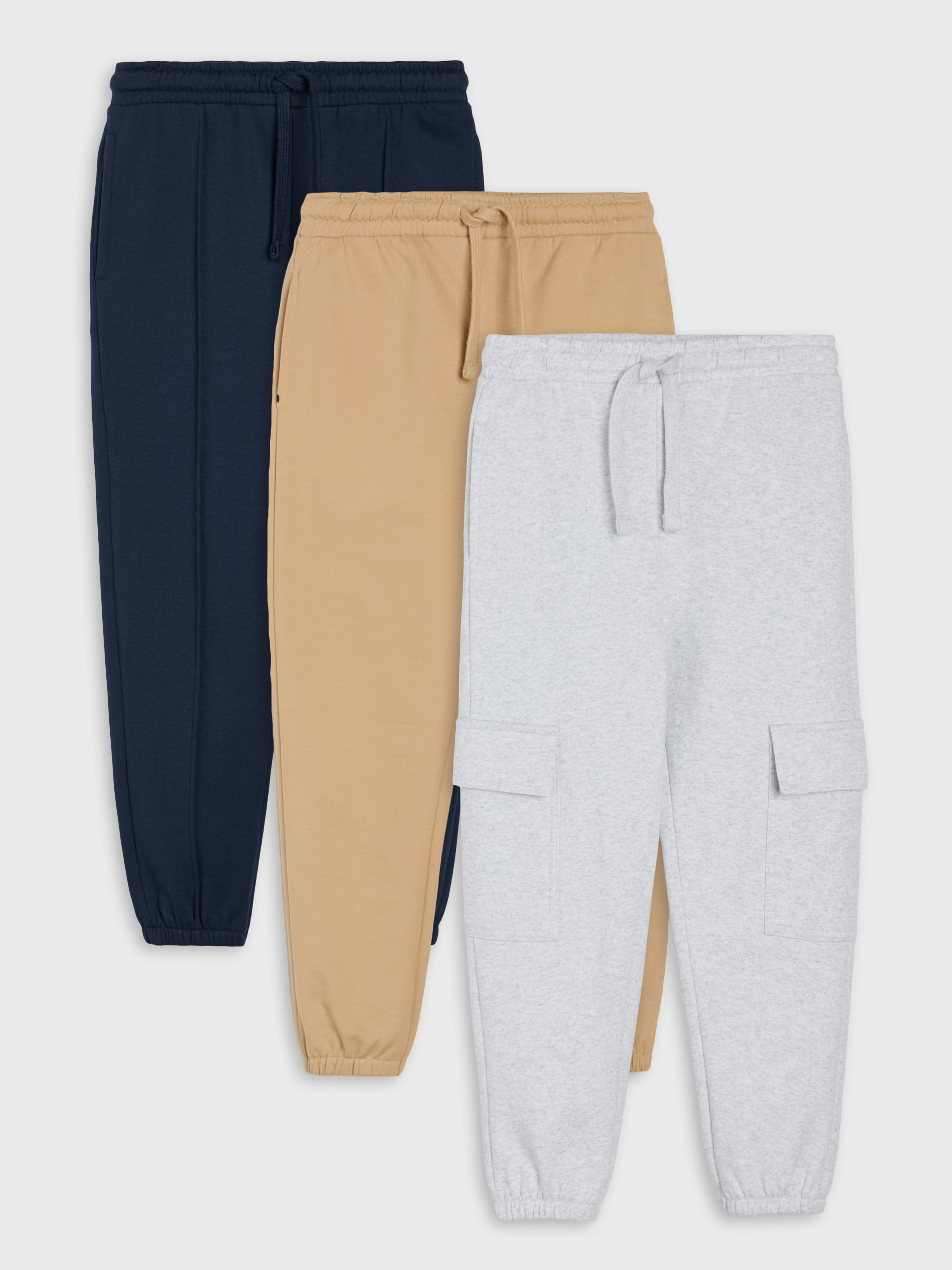 Spodnie dresowe jogger cargo 3 pack