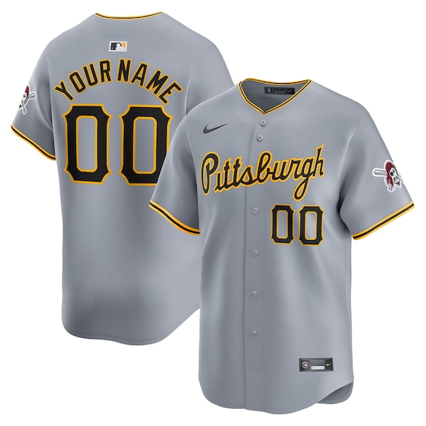 Pittsburgh Pirates Nike Away Limited Custom Jersey - Gray