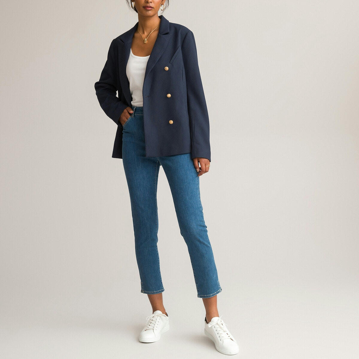 Blazer coupe cintrée, double boutonnage