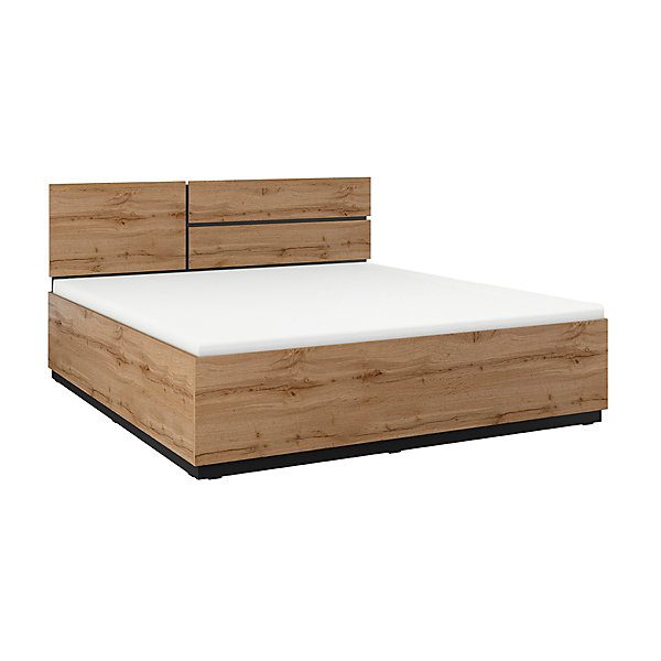 Lit coffre 160x200 sommier inclus Lilia Bois