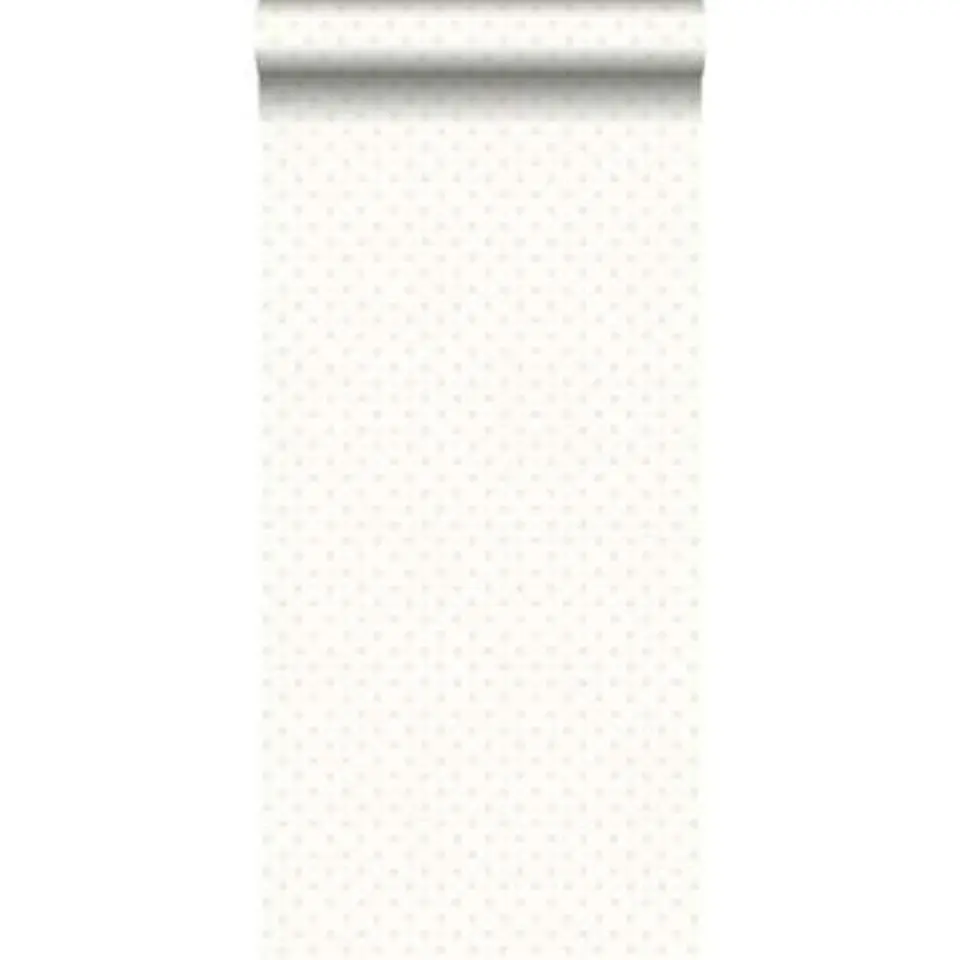 ESTAhome behang - kleine stippen - glanzend wit - 53 cm x 10,05 m