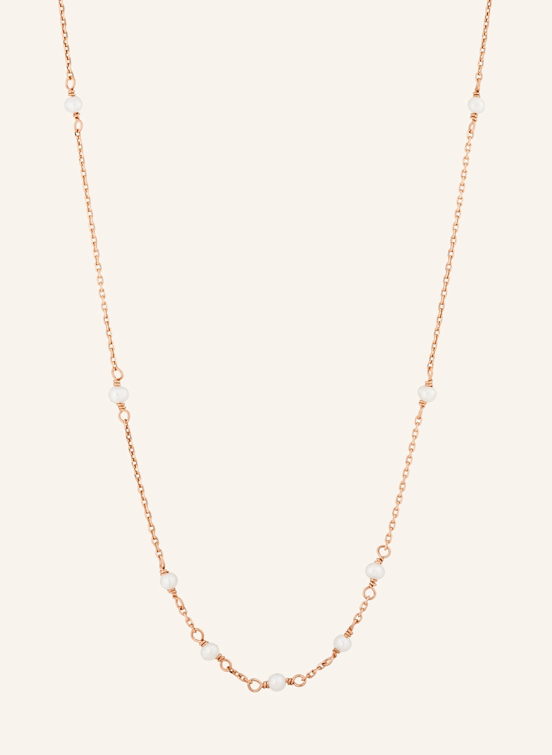 Leaf Halskette WHITE PEARLS aus 14 Karat Roségold
