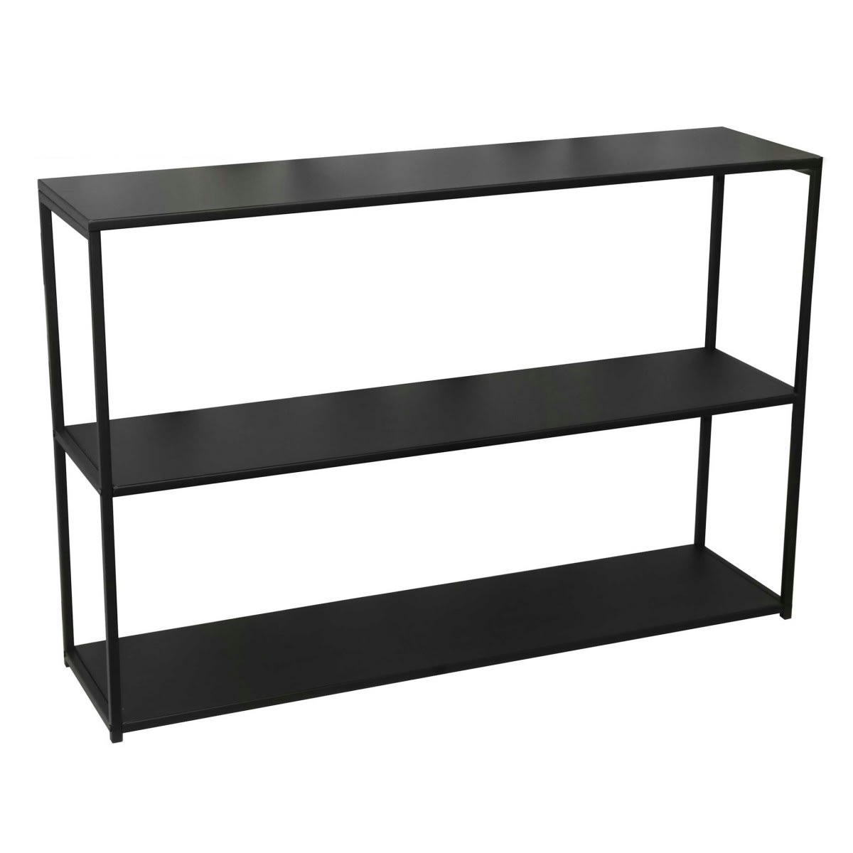 MADISON - Console d'entrée en métal noir 3 étages