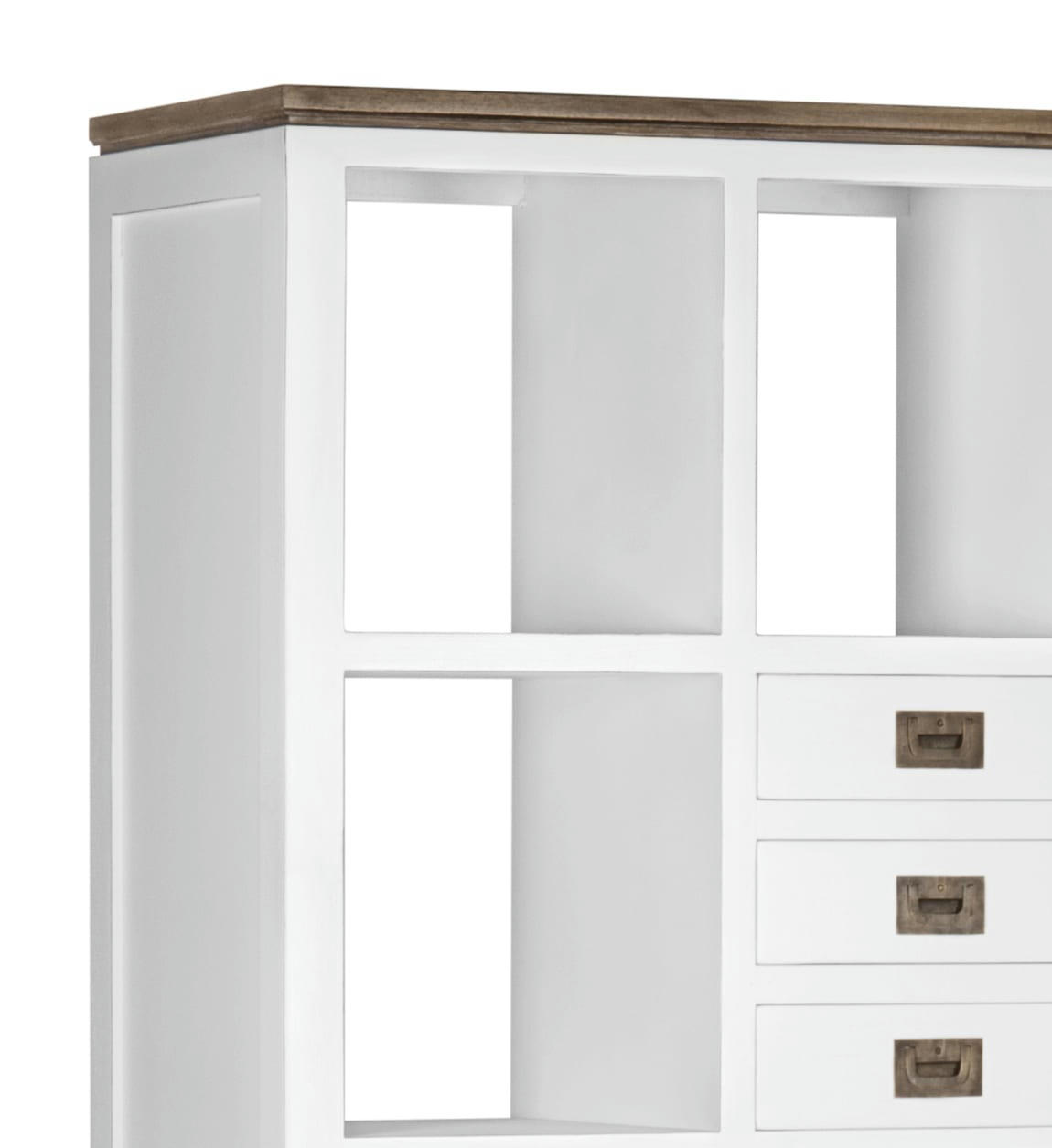 EVEREST - Bibliothèque en bois de mindi blanc et marron H190