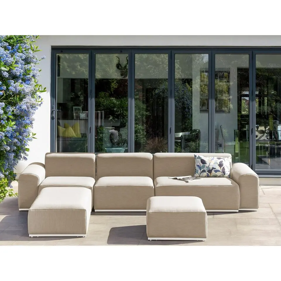 BATTIFOLLO - Loungeset modulair 7-zits - Beige - Olefine