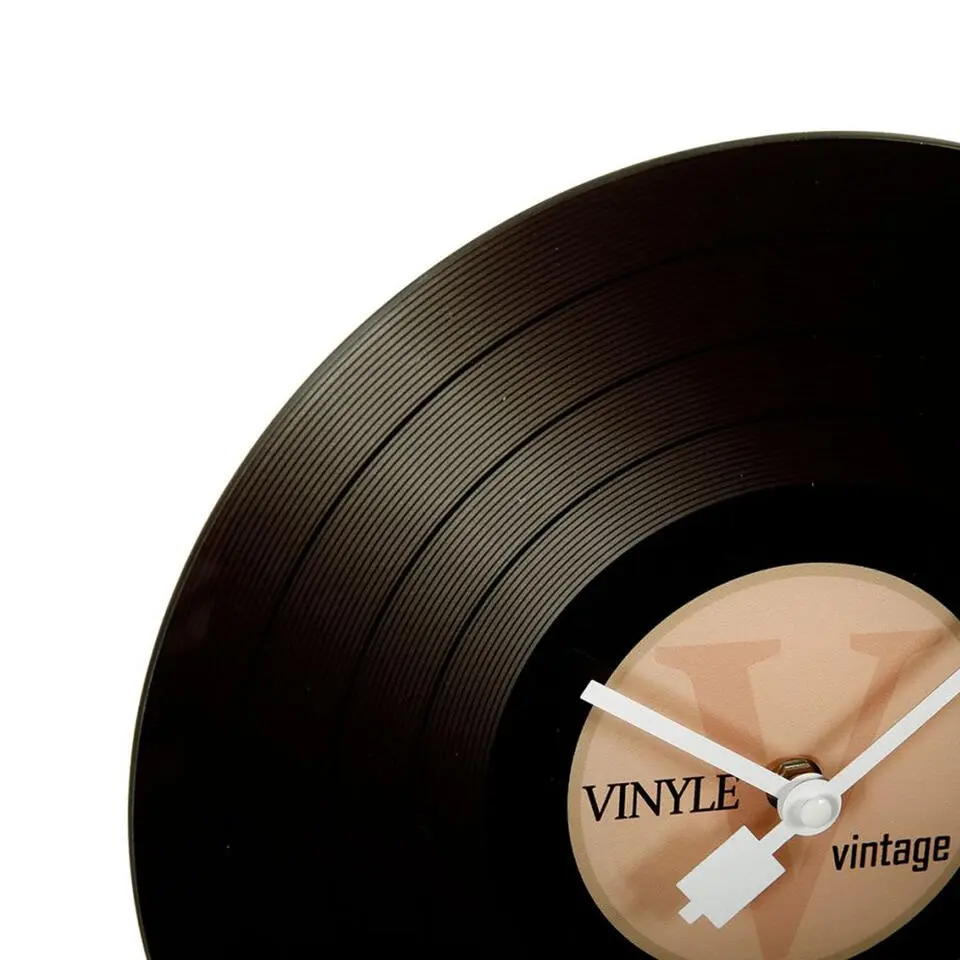 Ostaria Wandklok/muur klok Vinyl - D30 cm - glas - LP - kamer