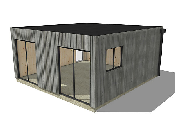 Bureau de jardin 4 saisons en bois 5,5 x 5,7 x 2,7 m / isolation RE2020