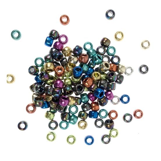 Mixed Metallic Pony Beads 50g