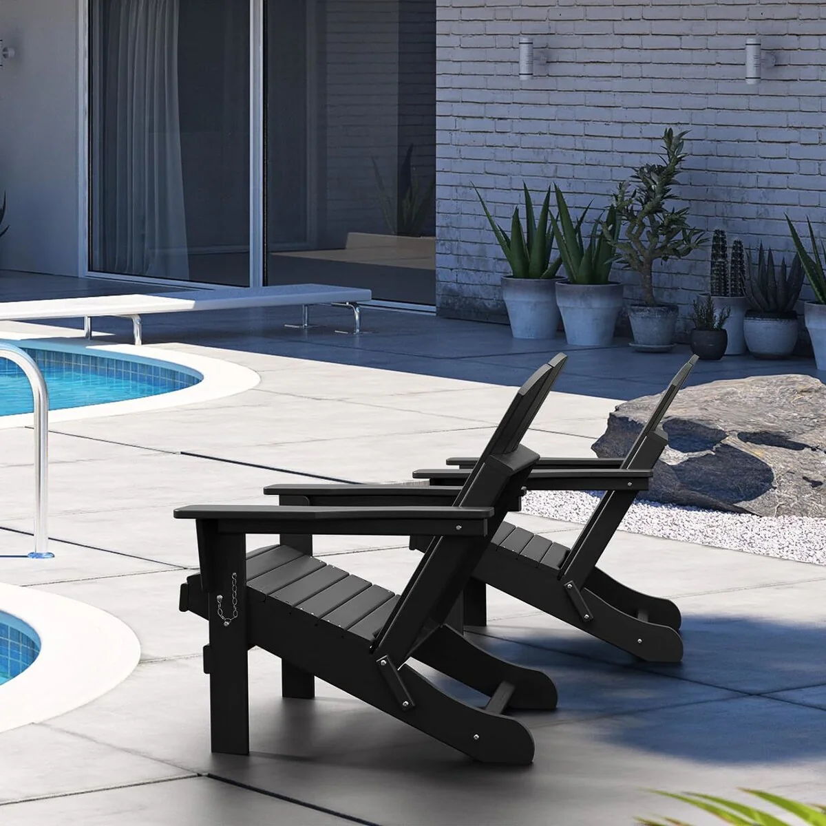 Folding Relaxing Stackable Arm Rest Ergonomic HDPE Adirondack Chair