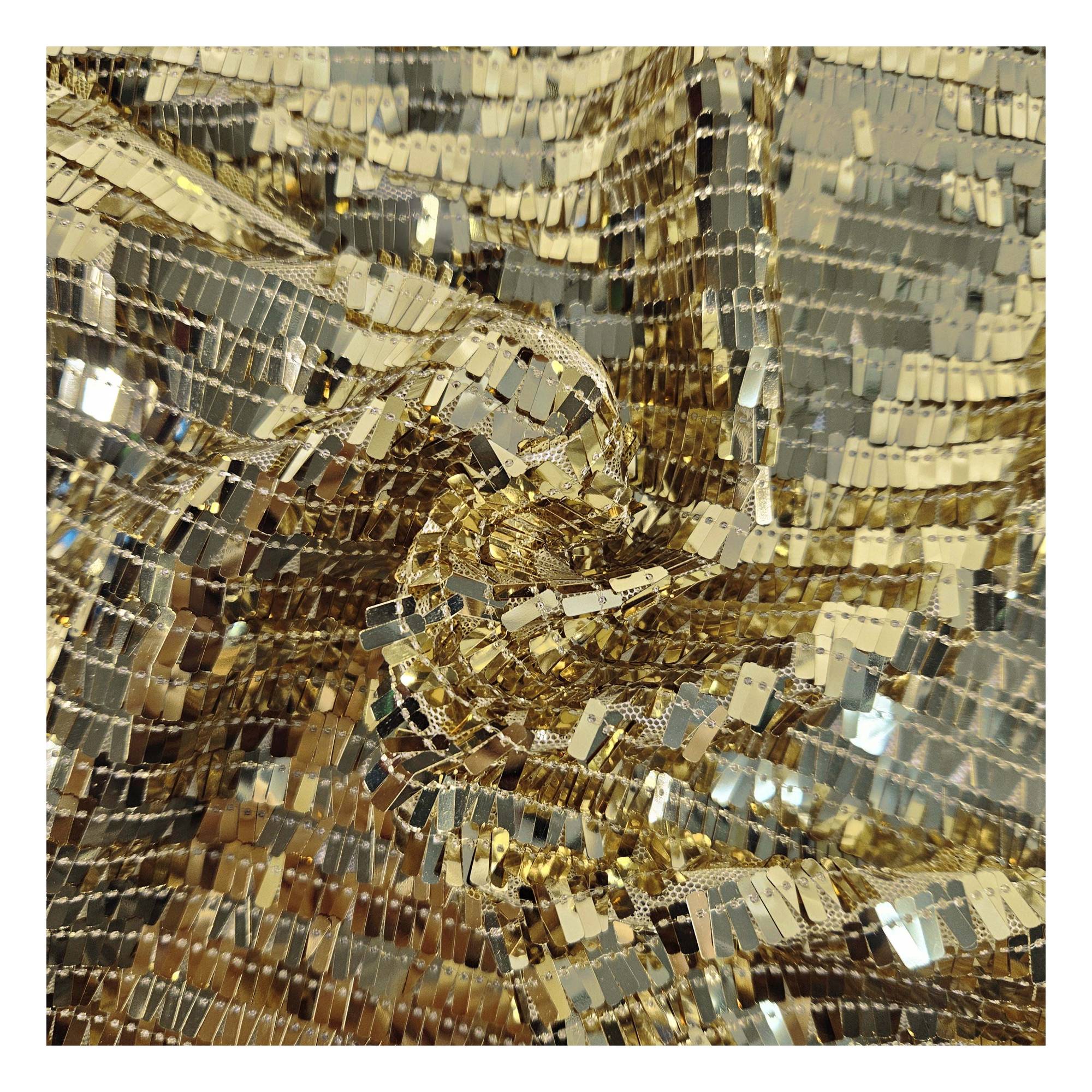 Gold Net Fringe Sequin Fabric by the Metre