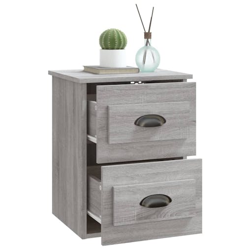 NNEVL Wall-mounted Bedside Cabinets 2 pcs Grey Sonoma 41.5x36x53cm
