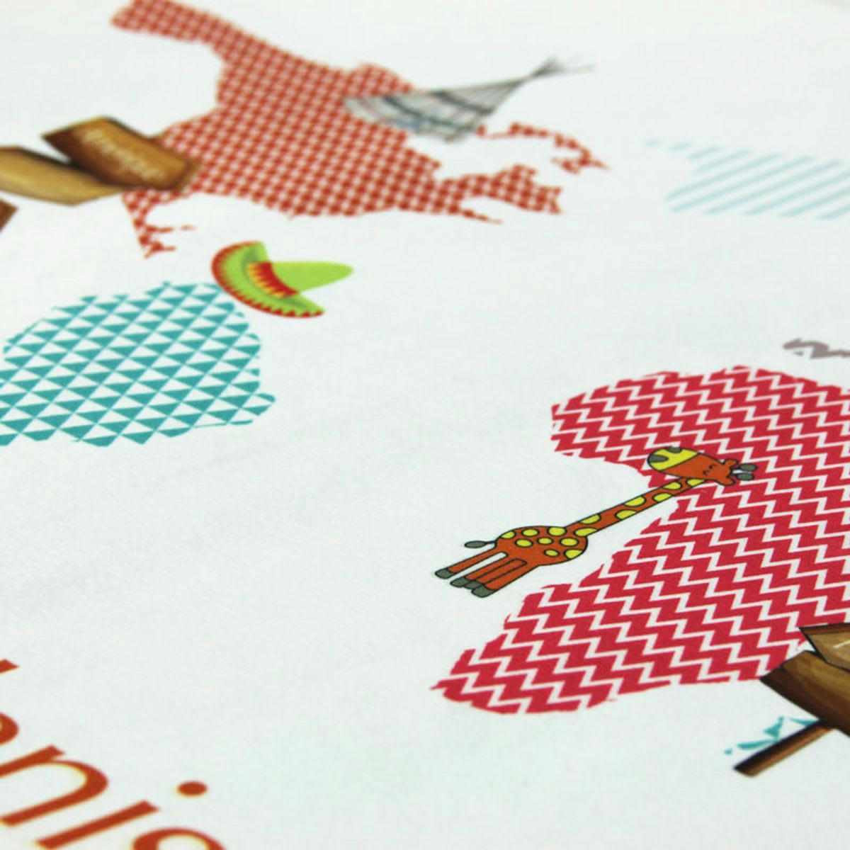 PLANISPHERE - Tapis enfant extra-doux imprimé planisphère 60x90