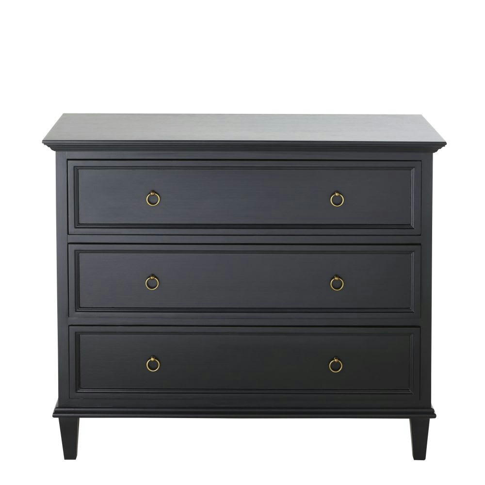 Cambronne - Commode 3 tiroirs noire L100