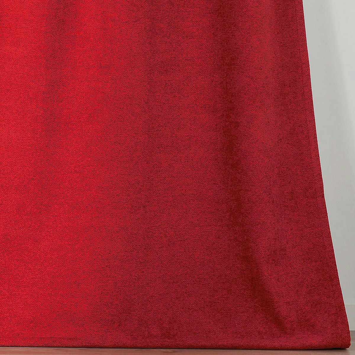 - Rideau obscurcissant aspect laine chinée polyester rouge 250 x 140