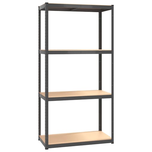 NNEVL 4-Layer Shelves 2 pcs Anthracite Steel and Engineered Wood