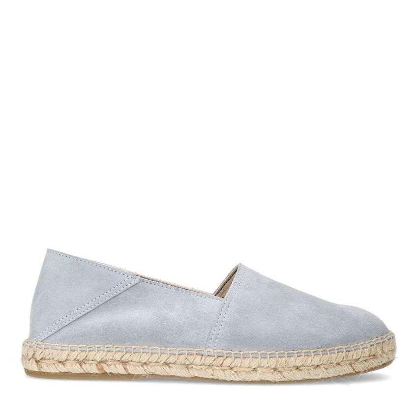 Manfield Lichtblauwe suède espadrilles