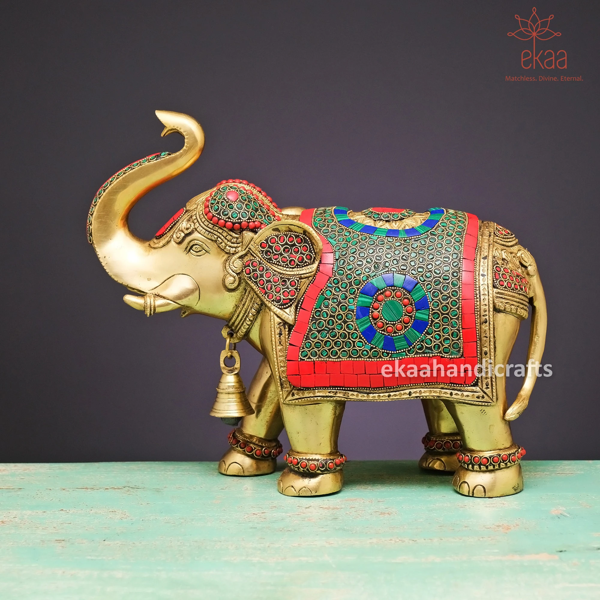Handmade Brass Indian Elephant Showpiece | Ethnic Home Decor Figurine | Brass Elephant Statue | Indian Houseware & Spiritual Gift