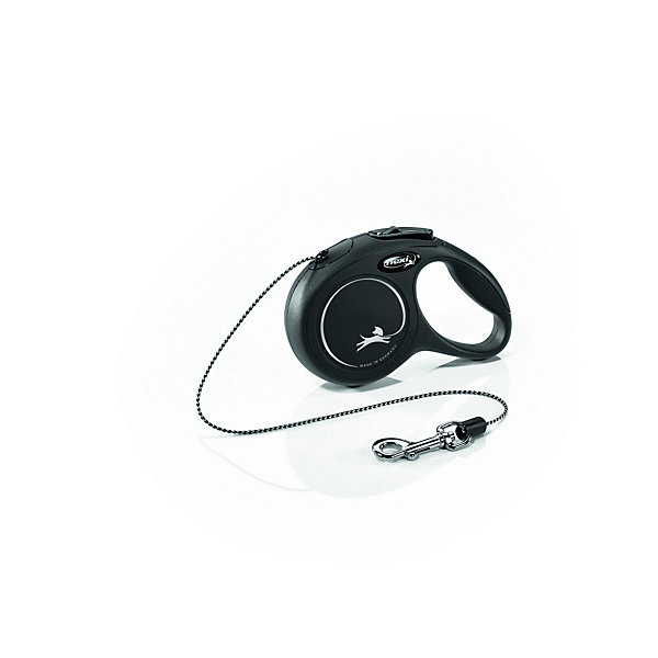 Laisse Flexi Classic Cordon XS 3 m noir chiens max 8 Kg