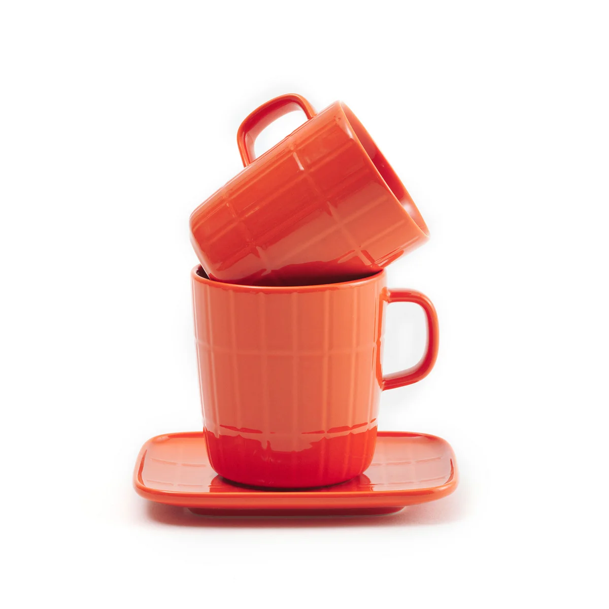 Marimekko - Oiva Tiiliskivi Becher mit Henkel, 400 ml, safran