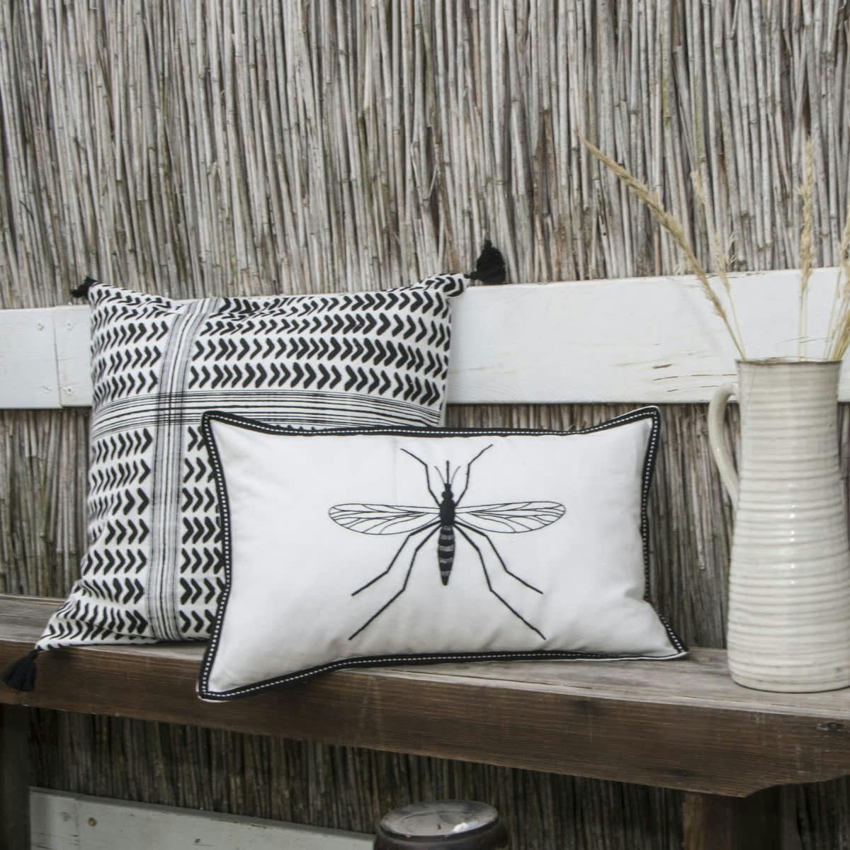 MOSQUITO - Housse de coussin coton  50x30 noir