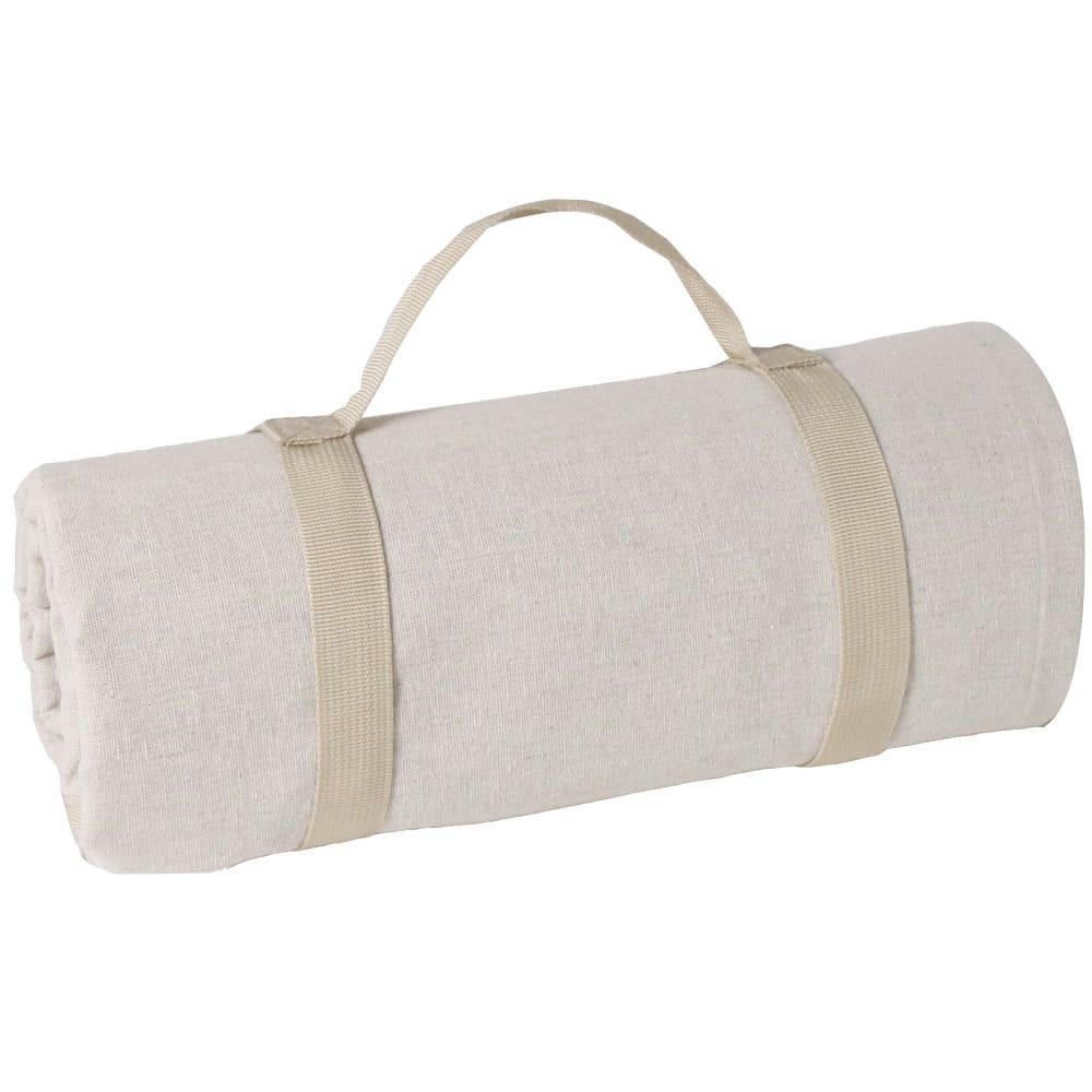 - Nappe XL pique-nique à revers imperméable beige et gris 280 x 140 cm